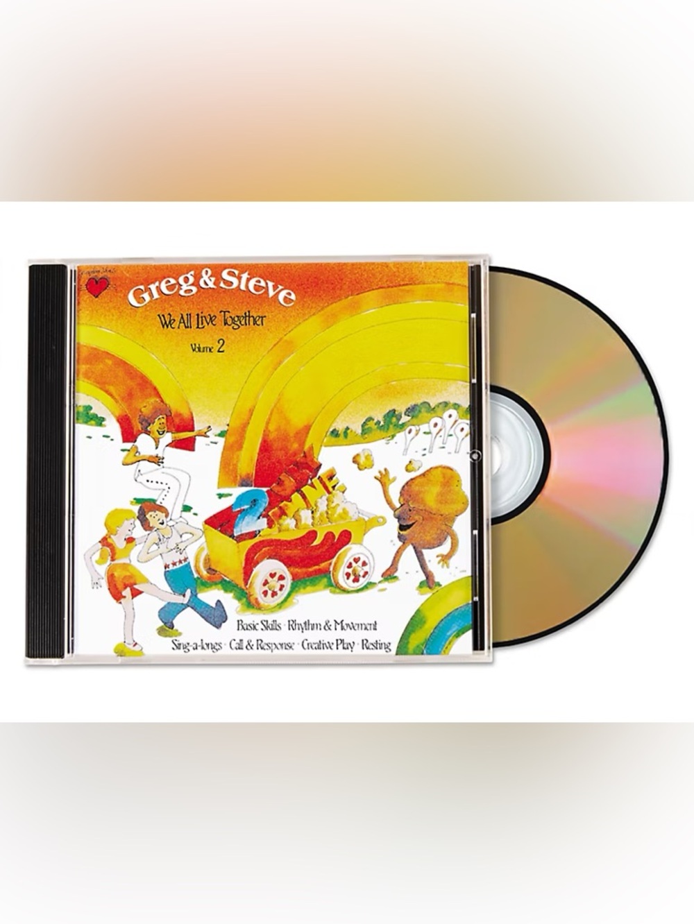 NWT Greg & Steve “We All Live Together Volume 2” Children’s CD yellow & red